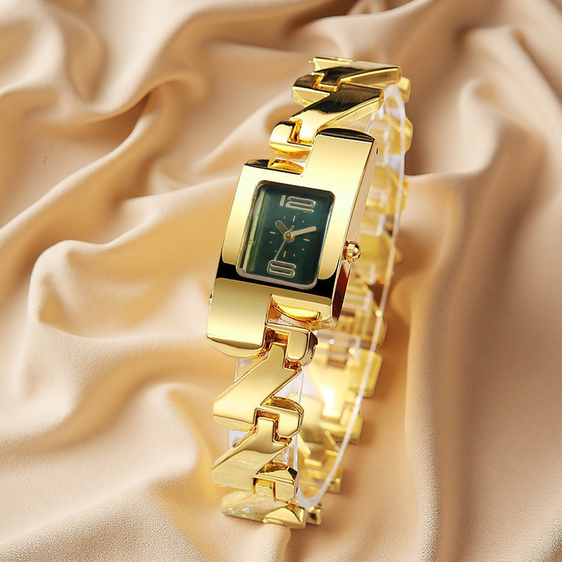 Vintage Watch Crystal - Women Square Quartz Watch Fashion Bracelet