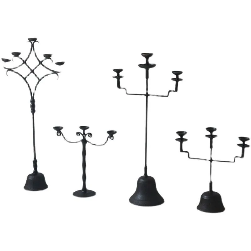 Collectible Vintage Lamps - Vintage cast iron candlesticks, oil lamp