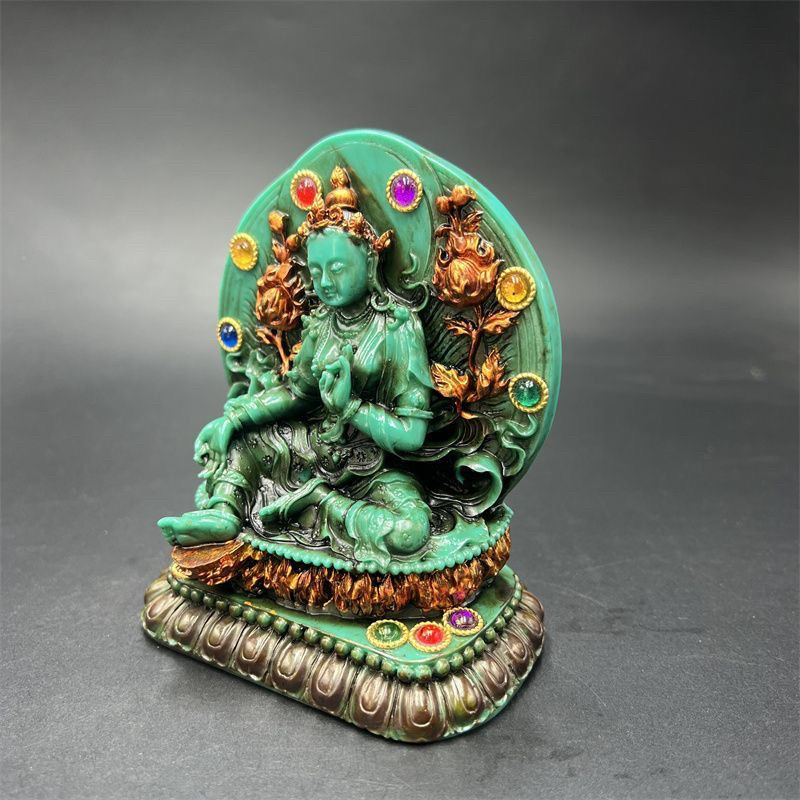 Tibetan Vintage Green Tara Sta - Vintage Collectible Ornaments review and price