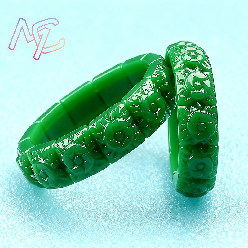 Real Jade Flower Bracelet Bang - Vintage Collector review and price